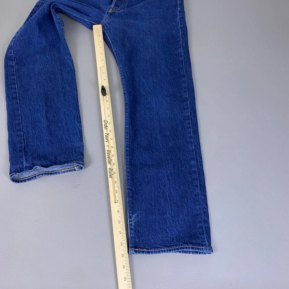Levis Premium 501 93 Straight Jeans Men's 34x32 -Fit 34x30 Dark Blue Button Fly